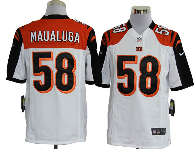 NFL Cincinnati Bengals 58 Linebacker Rey Maualuga Nike white Game Nike Nfl jersey